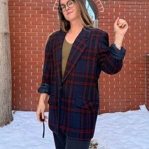Vintage David N Plaid Wool Blazer
